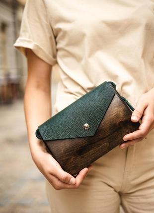 Женская деревянная сумка "greeny"