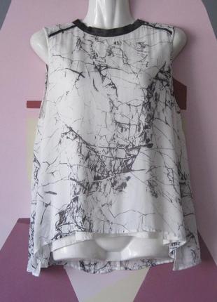 Nile atelier блуза топ футболка майка віскоза чорно-біла розмір s