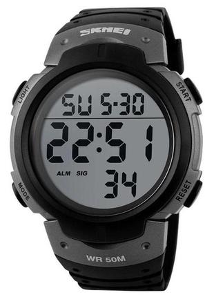 Часы наручные мужские skmei 1068tn, брендовые мужские часы, часы мужской спортивный. цвет: титан