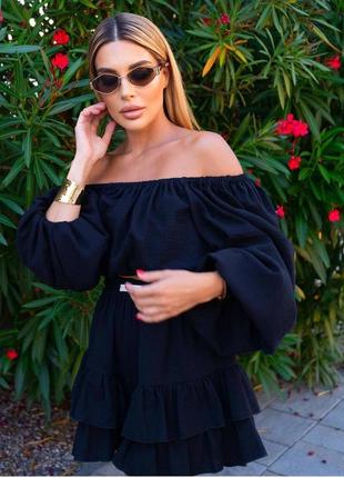 Костюм женский с юбкой мини повседневный нарядный черный белый красный желтый легкий...