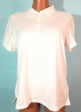 Стильная женская базовая белая футболка поло esmara