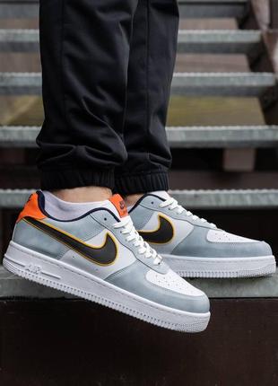 Мужские кроссовки nike air force white orange black