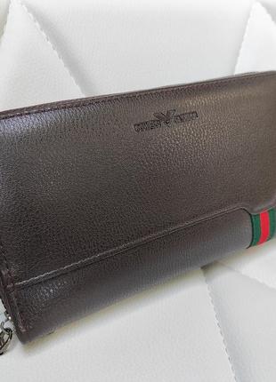 Чоловіче шкіряне портмоне boweisi коричневий гаманець