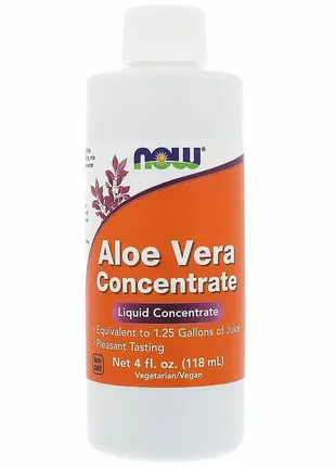 Алоэ вера концентрат (aloe vera), now foods, 118 мл