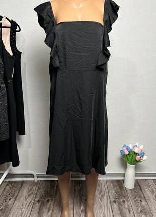 Чорна сукня сарафан міді батал