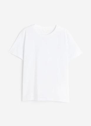 Базовая белая футболка женский хлопок hm new