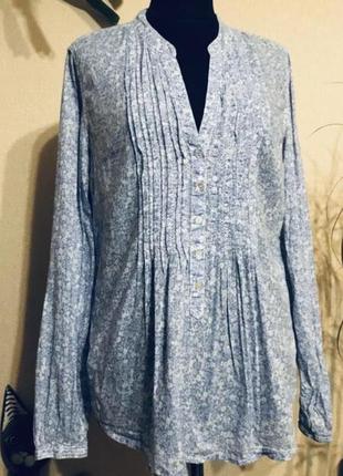 🔥 блуза 🔥 сорочка рубашка h&m бавовна в квіти