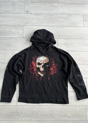 Худи vintage y2k you lose skull 4 sided hoodie xl кофта толстовка мерч