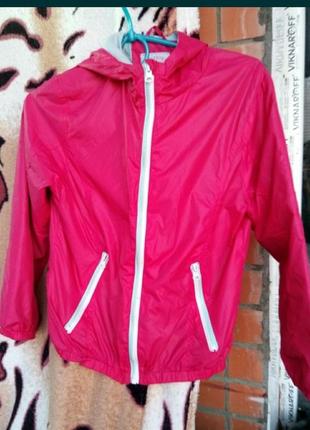 Девочке розовая курточка ветровка куртка дощовик куртка зіпка з капюшоном підліткова