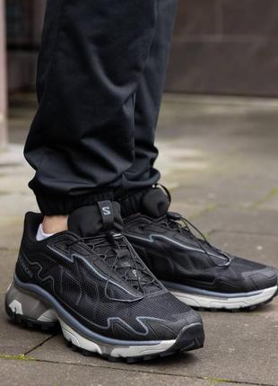 Чоловічі чорні кросівки salomon xt-slate black