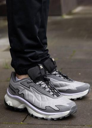 Мужские серые кроссовки salomon xt-slate grey purple