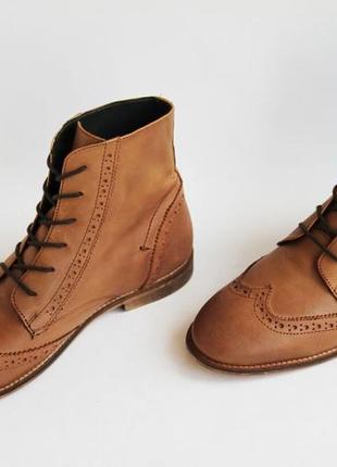 Не промокающие кожаные ботинки-броги из натуральной кожи kurt geiger размер 42-43