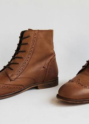 Не промокающие кожаные ботинки-броги из натуральной кожи kurt geiger размер 42-43