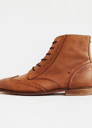 Не промокающие кожаные ботинки-броги из натуральной кожи kurt geiger размер 42-43