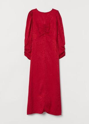 Жаккардовое платье макси h&amp;m леопардовый принт длинное нарядное вечернее длинно-платье