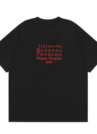 Футболка maison margiela red logo printed tee