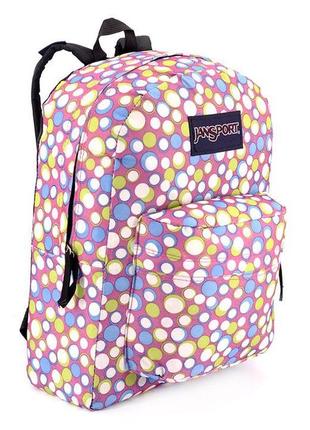 Жіночий рюкзак з візерунками jansport текстильний 45х32х15 см