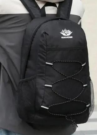 Мужской рюкзак спортивный молодежный вместительный для тренировок городской повседневный черный vanaheimr