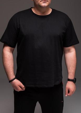 Чоловіча футболка великі розміри «casual» в 2-х кольорах: чорна, біла
