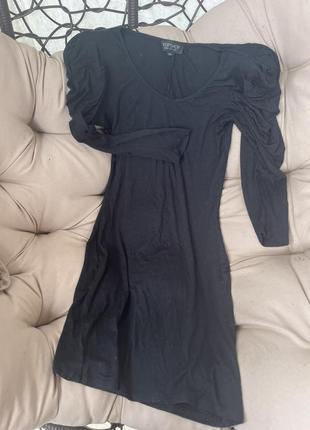 Платье с плечиками платье мини черная