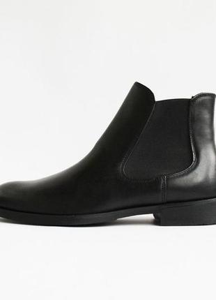 Непромокаемые кожаные ботинки челси selected homme размер 41-42