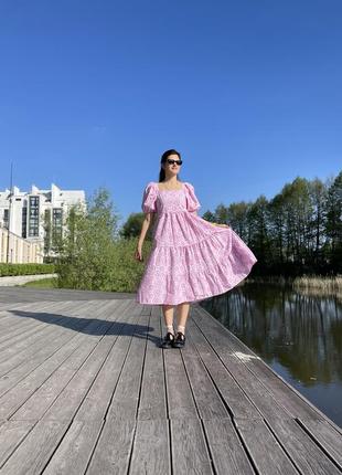 Літня сукня максі рожева святкова4 фото