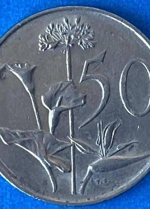 Монета южной африки 50 центов 1988 г