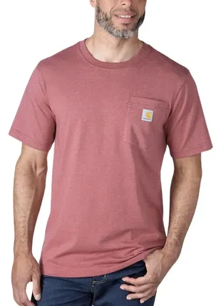 Оригинальная футболка мужская carhartt mens workwear pocket work t-shirt - desert - k87-r96