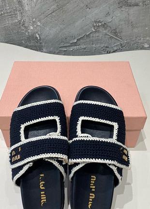 Шлепанцы в стиле miu miu