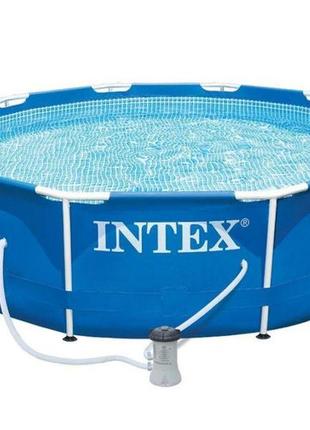 Intex 28202 (діаметр 305 x висота 76 см) каркасний басейн metal frame pool