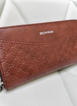 Чоловічий стильний портмоне boweisi шкіряний гаманець