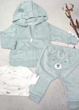 Разм. 6м,9м,12м костюмы, комплекты carters махровые, боди, штаны, кофта