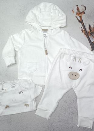 Nb,3м,6м,9м,12м костюмы, комплекты carters махровые, боди, штаны,кофта