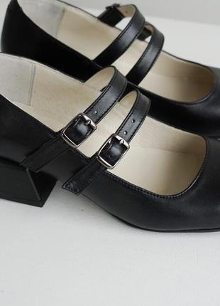 Туфли мэри джейн черная натуральная кожа 36/4010 фото