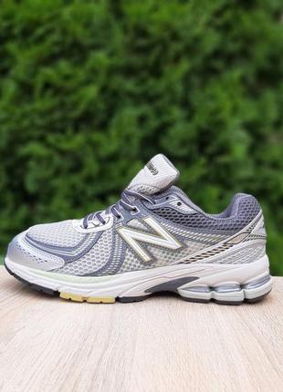 New balance 860 серые с салатовым