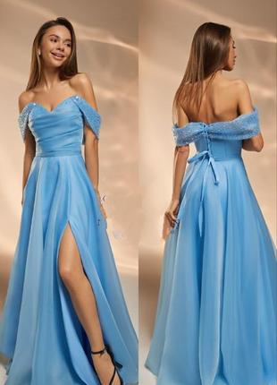 Выпускное платье, голубой цвет