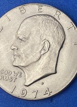 Монета сша 1 доллар 1974 г. "дуайт дэвид эйзенхауэр"
