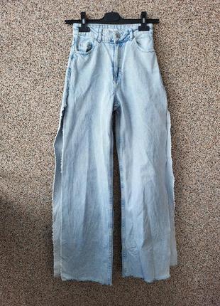 Классные джинсы с распорками по бокам, высокая посадка, палаццо, широкие