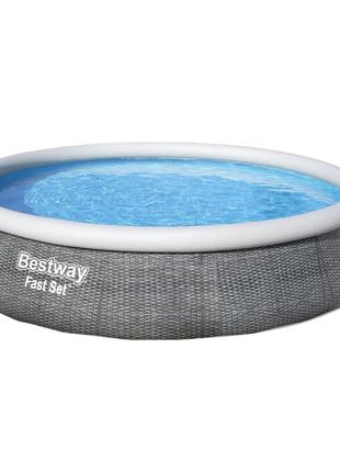 Bestway 57372 (діаметр 457 x висота 107 см) надувний басейн fast settm grey