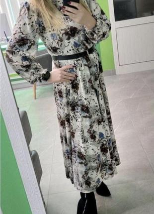 Сукня міді с довгим рукавом,хенд мейд