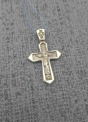 Мужской серебряный кулон крестик. православный крест из серебра 925