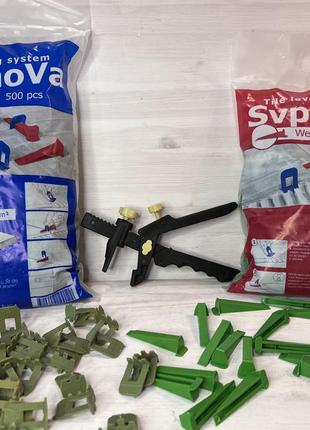 Комплект свп "svp-nova" 500 зажим 1,5 мм + 200 клин + инструмент пластиковый