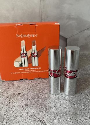 Yves saint laurent - candy glaze lip gloss stick duo - набор полноразмерных блесков для губ, 2 х 3.2g