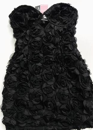 Платье цветы розы черное корсетное зара zara