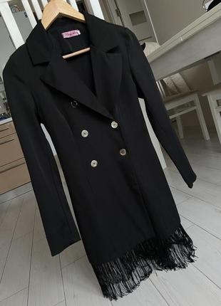 Платье пиджак черная черного цвета платье пиджак