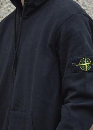 Олімпійка зіп худі stone island чорний