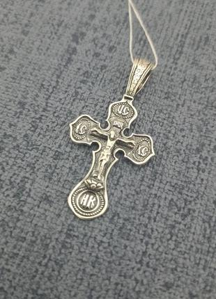 Чоловічий срібний кулон хрестик прямий. православний хрест із срібла 925
