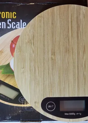 Ваги кухонні поверхня з натурального бамбука 5 kg