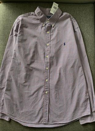 Polo ralph lauren мужская рубашка в клетку , сорочка, рубашка