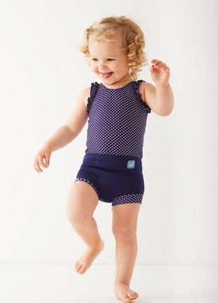 Дитячий синій неопреновий купальник в горошок happy nappy costume splash about